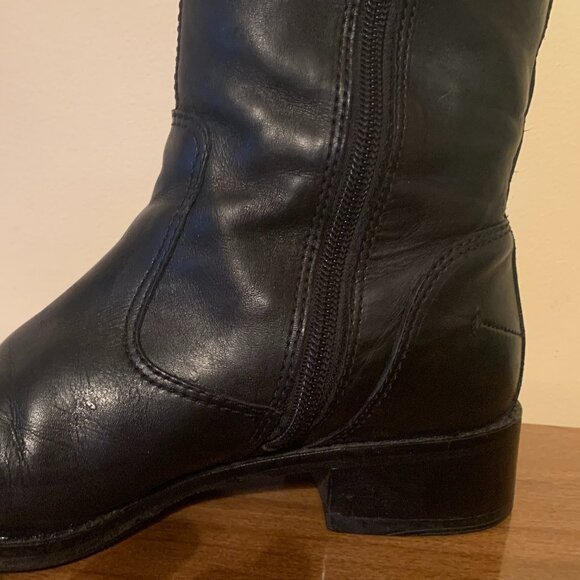 Black Leather Riding Boots - Picture 9 of 11